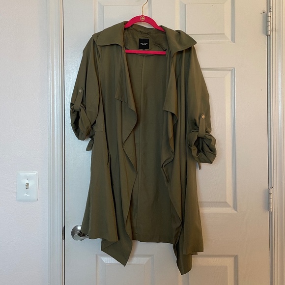 New Look Khaki Green Open Trench - Picture 1 of 6